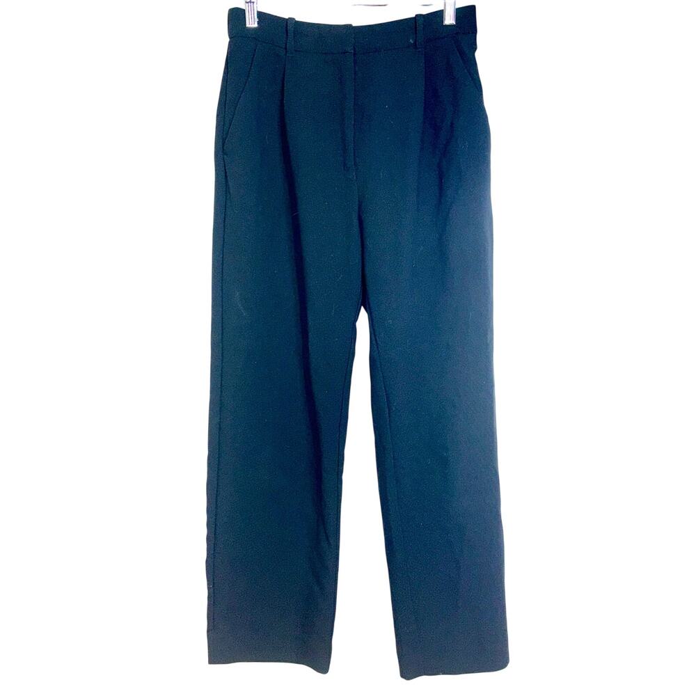 Abercrombie & Fitch AF Sloane Tailored Wide Leg Pant Black Dress Pants Size 28 6